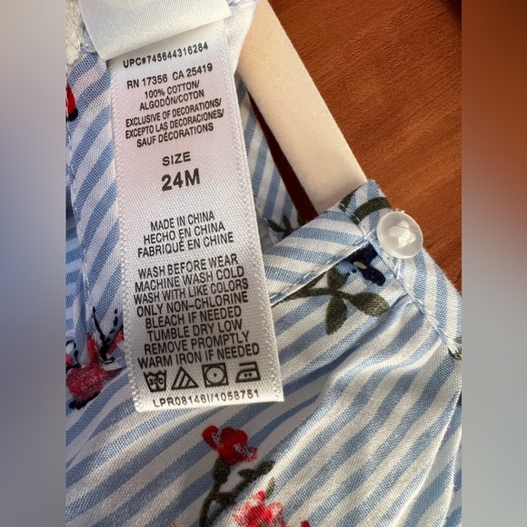 Little Me - One piece stripe flower girl romper (Size 24m) NWT - Picture 6 of 6